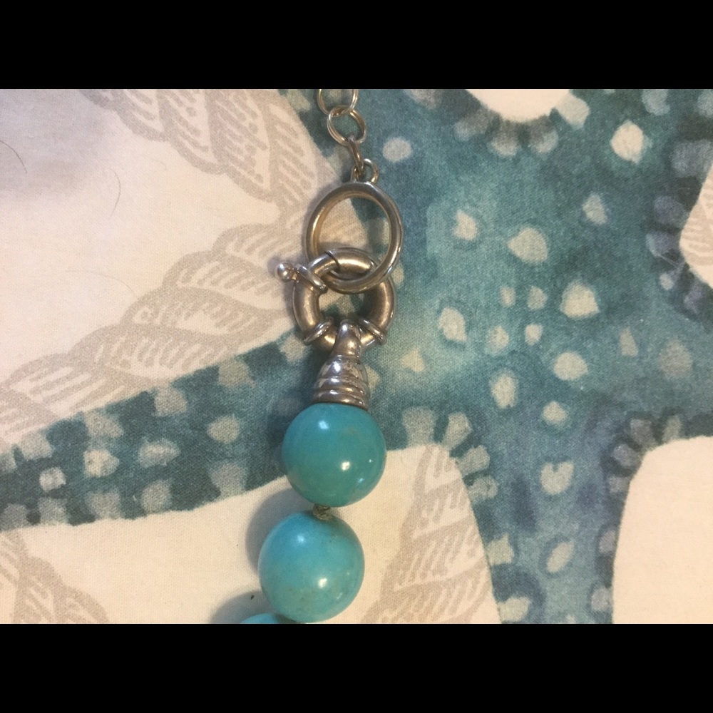 Turquoise and silver necklace - Picture 2 of 2